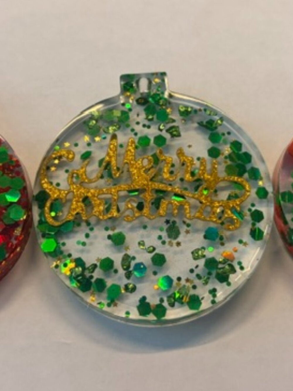 Handcrafted Resin Christmas Ornaments – Set of 3